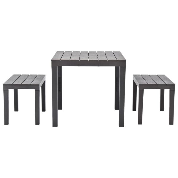 vidaXL Table de jardin avec 2 bancs Plastique Marron
