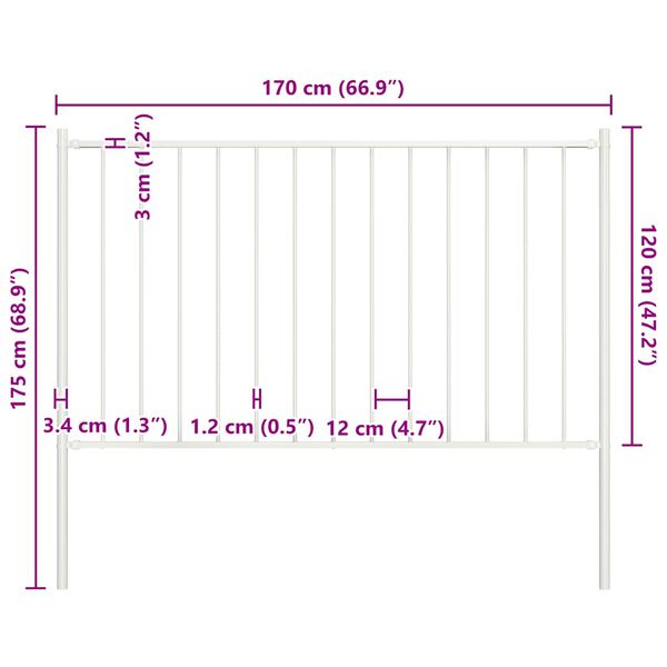 vidaXL Panneau de cl&ocirc;ture Woerden avec poteaux en acier 1,7&nbsp;x&nbsp;1,25&nbsp;m blanc