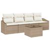 vidaXL Ensemble de Canap&eacute;s avec coussin 5 pcs Beige et cr&egrave;me polyrotin