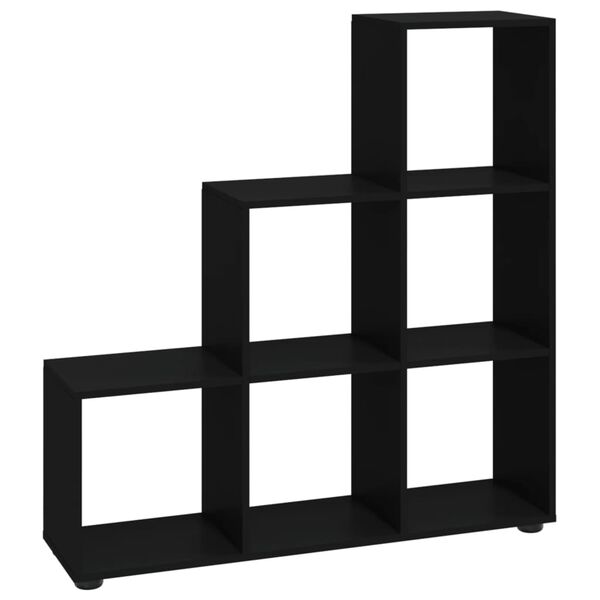 vidaXL Biblioth&egrave;que escalier Noir 107 cm Bois d'ing&eacute;nierie