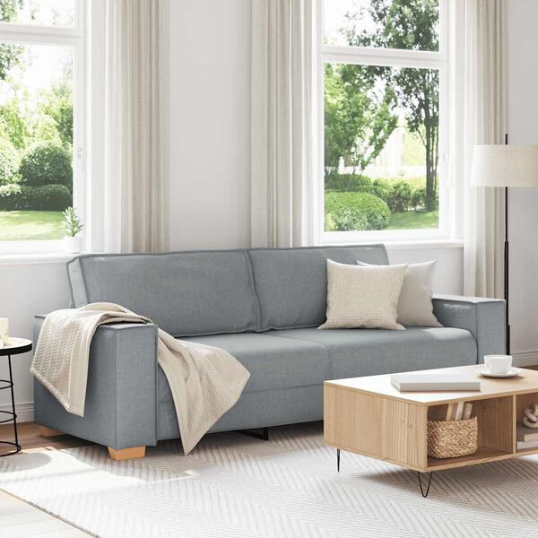 vidaXL Canap&eacute; 3 places Gris clair 220x78x84 cm Tissu