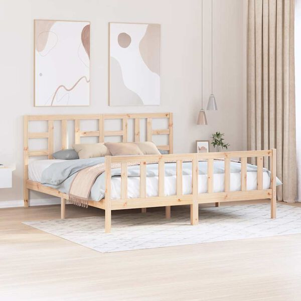 vidaXL Cadre de lit sans matelas bois de pin massif