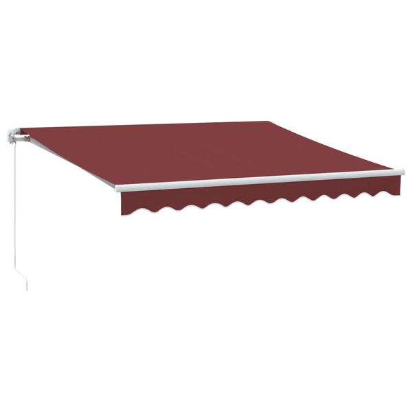 vidaXL Auvent manuel r&eacute;tractable avec LED bordeaux 300x250 cm
