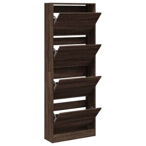 vidaXL Armoire &agrave; chaussures ch&ecirc;ne marron 60x21x163,5cm bois ing&eacute;nierie