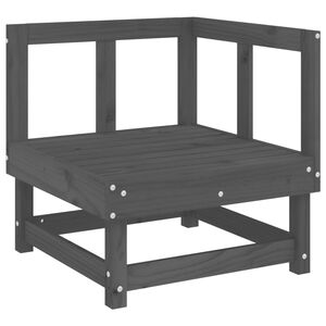 vidaXL Canap&eacute; d'angle de jardin gris bois de pin massif