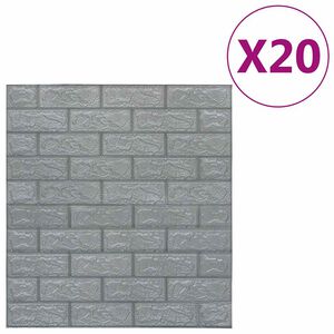 vidaXL Papier peint 3D autoadh&eacute;sif Briques 20 pcs Anthracite