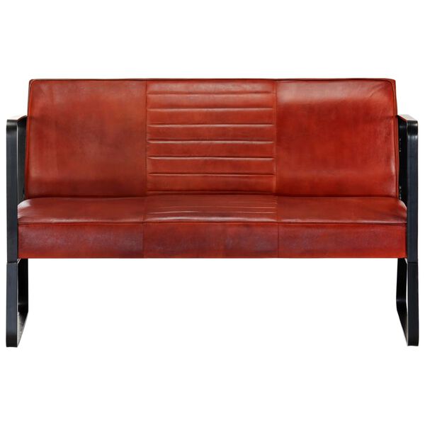 vidaXL Canap&eacute; &agrave; 2 places Marron Cuir v&eacute;ritable