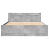 vidaXL Cadre de lit et t&ecirc;te de lit sans matelas gris b&eacute;ton 140x190 cm