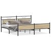 vidaXL Cadre de lit en m&eacute;tal sans matelas ch&ecirc;ne sonoma 200x200 cm