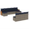 vidaXL Ensemble de canap&eacute; de jardin 10 pcs avec coussins gris r&eacute;sine tress&eacute;e