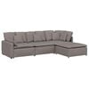 vidaXL Canap&eacute; modulable avec repose-pieds et coussins en tissu gris fonc&eacute;