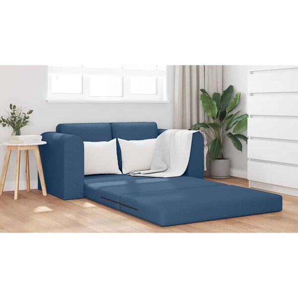 vidaXL Canap&eacute;-Lit 60cm Bleu tissu