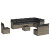 vidaXL Salon de jardin 11 pcs avec coussins gris r&eacute;sine tress&eacute;e