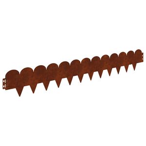 vidaXL Bordure de Pelouse 20 pc 103 x 15 cm Acier Rouill&eacute;