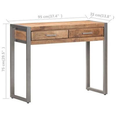 vidaXL Table console 95x35x75 cm Bois de manguier massif