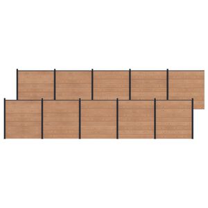 vidaXL Ensemble de Cl&ocirc;ture 10 pcs 1737 x 186 cm WPC et Aluminium