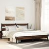 vidaXL Cadre de lit en m&eacute;tal sans matelas ch&ecirc;ne marron 180x200 cm