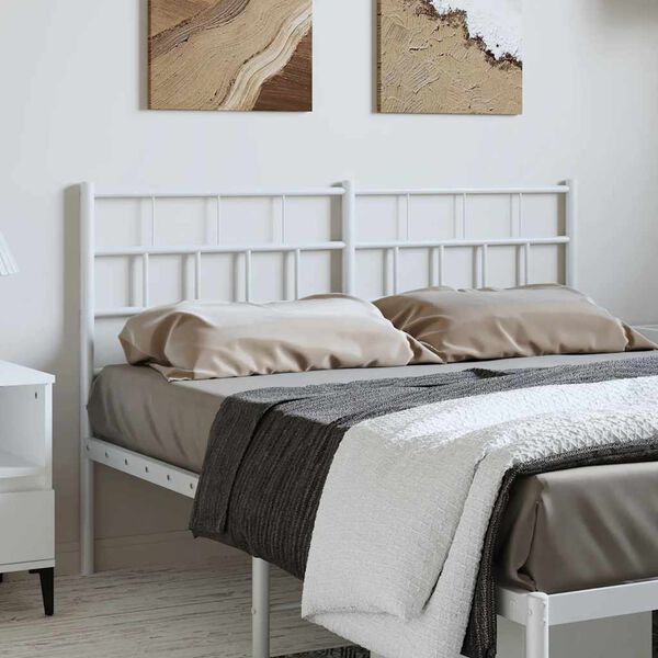 vidaXL T&ecirc;te de lit m&eacute;tal blanc 150 cm