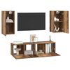 vidaXL Ensemble meuble TV 4 pcs Bois Ancien Bois d'ing&eacute;nierie