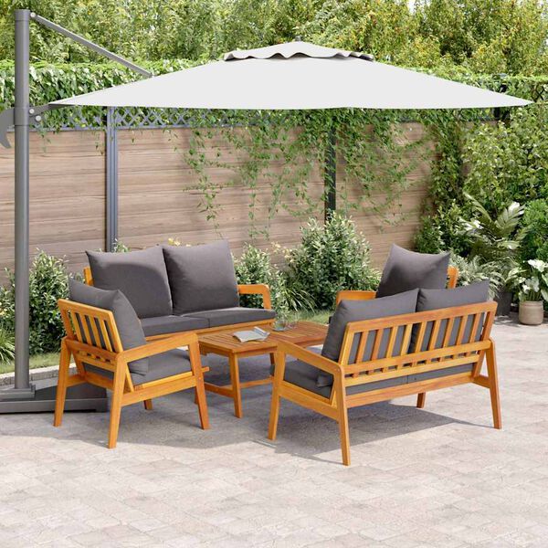 vidaXL Ensemble bistrot avec coussin 5 pcs Marron Bois d'Acacia Massif