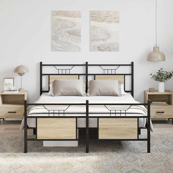 vidaXL Cadre de lit sans matelas ch&ecirc;ne sonoma 140x200 cm