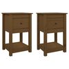 vidaXL Tables de chevet 2 pcs Marron miel 40x35x61,5 cm Pin solide