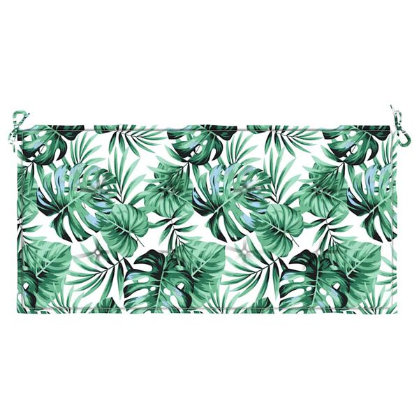 vidaXL Coussin de banc de jardin motif de feuilles 120x50x4 cm