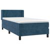 vidaXL Sommier &agrave; lattes de lit avec matelas Bleu fonc&eacute; 100x200 cm