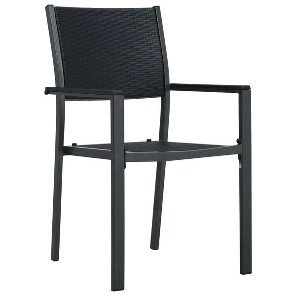 vidaXL Ensemble &agrave; manger de jardin 9 pcs Noir