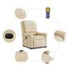 vidaXL Fauteuil inclinable de massage &eacute;lectrique cr&egrave;me tissu