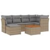 vidaXL Salon de jardin avec coussins 7pcs m&eacute;lange beige r&eacute;sine tress&eacute;e