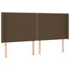 vidaXL T&ecirc;te de lit &agrave; LED Marron fonc&eacute; 183x16x118/128 cm Tissu