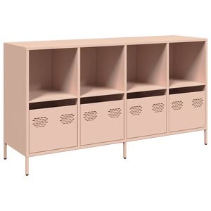 vidaXL Buffet rose 135x39x73,5 cm acier laminé à froid