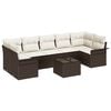 vidaXL Ensemble de canap&eacute; de jardin 8 pc Marron et Cr&egrave;me polyrotin