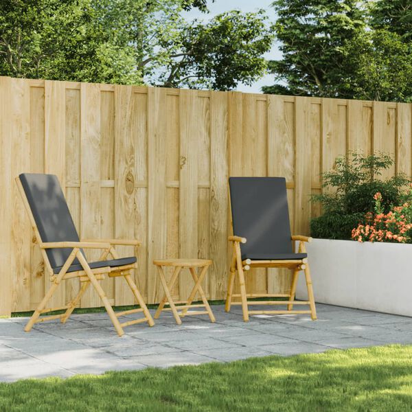 vidaXL Table de jardin pliable &Oslash;45x45 cm bambou