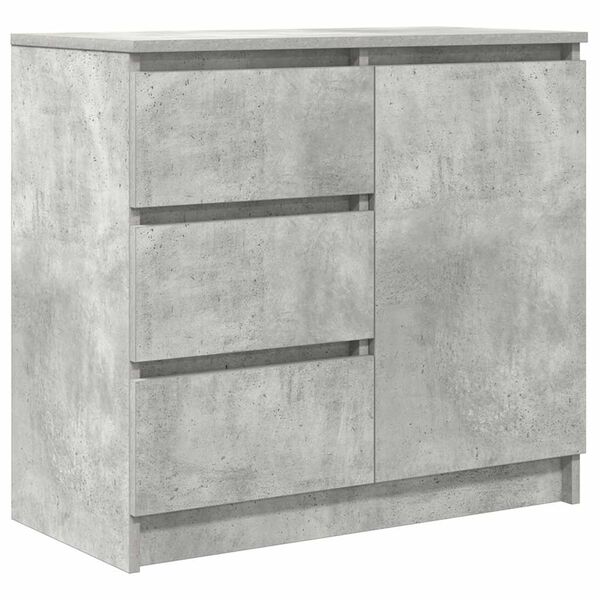 vidaXL Buffet avec tiroir gris b&eacute;ton 71x35x65 cm bois d'ing&eacute;nierie