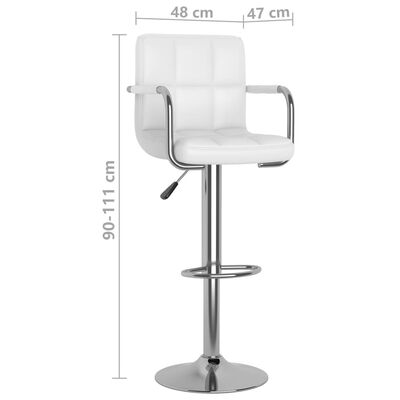 vidaXL Tabouret de bar Blanc Similicuir