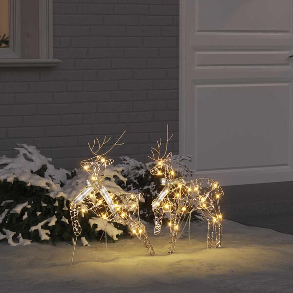 vidaXL Rennes LED avec 40 LED 2 pcs Blanc chaud PET