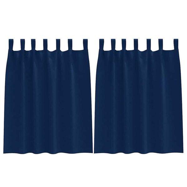 vidaXL Rideaux occultants avec anneaux 2 pcs Bleu fonc&eacute; 140 x 140 cm