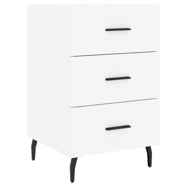 vidaXL Table de chevet blanc 40x40x66 cm bois d'ing&eacute;nierie
