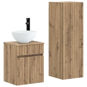 vidaXL Ensemble de mobilier de salle de bain 2 pc Ch&ecirc;ne artisanal