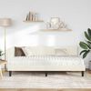 vidaXL Cadre de lit d'angle avec matelas Autre 2 pcs Cr&egrave;me Velours