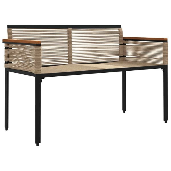vidaXL Banc ext&eacute;rieur Beige et blanc cr&egrave;me 117 x 54 x 74.5 cm