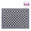 vidaXL Serviettes de cuisine 10 pcs bleu et blanc 50x70 cm coton