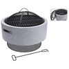 ProGarden Bol &agrave; feu avec grille de barbecue Gris clair 52x18,5 cm