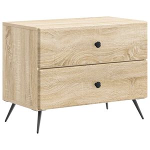 vidaXL Cabinet de chevet avec tiroir Ch&ecirc;ne Sonoma 62 x 34,5 x 47,5 cm