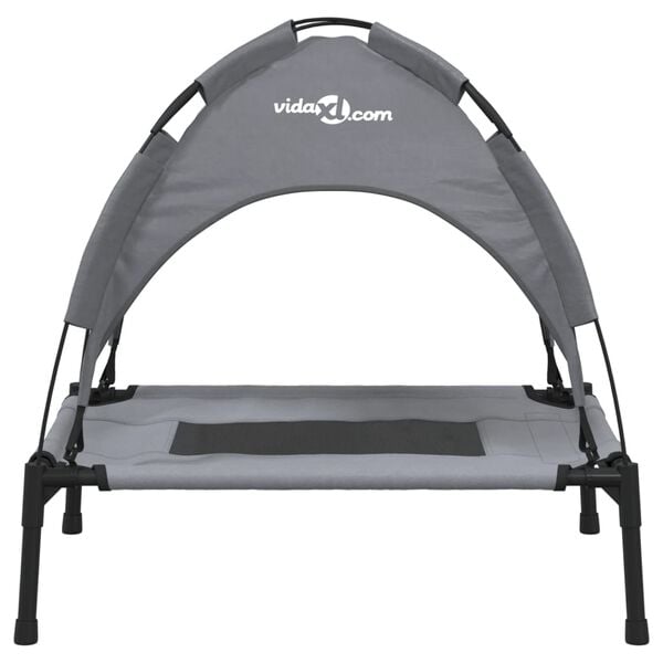 vidaXL Lit pour chien avec auvent anthracite tissu Oxford et acier