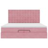 vidaXL Cadre de lit ottoman avec matelas rose 200x200 cm velours