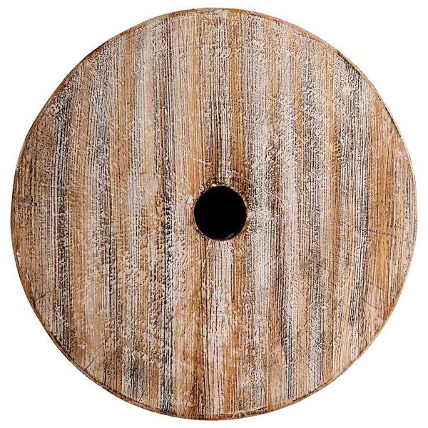 vidaXL Pied de parasol Blanc lav&eacute; &Oslash;34 x 40 cm Bois Massif