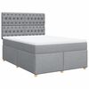 vidaXL Sommier à lattes de lit avec matelas Gris clair 140x200cm Tissu
